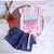 Conjunto Menina Camiseta e short malha algodão 1 a 4 amos