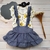 Roupa de Bebê Menina Saia com Suspensório Tipo Jeans + Body Mini Diva - 3 A 9 Meses - comprar online