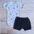 Conjunto Bebê Body e Short Algodão Premium Estampa Dino