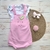 Jardineira Romper Bebê Menina Bordado Frutinha Body Estampado