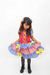 Imagem do Vestido Infantil Fantasia Junina Menina Luxo Vermelho e Azul