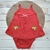 Vestido Body Bebê Regata Bordado Suedine Vermelho - comprar online