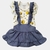Roupa de Bebê Menina Saia com Suspensório Tipo Jeans + Body Mini Diva - 3 A 9 Meses