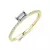 Anel Modian Quadrado em Prata 925 – Zircônia Clara com Brilho Dourado Elegante