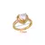 Anel Feminino de Coração em Aço Inoxidável – Zircão Banhado a Ouro, Estilo Elegante