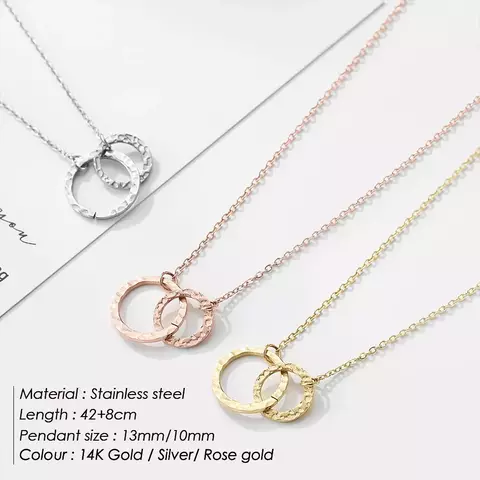 Colar Feminino com Pingente de Anel Duplo