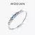 Anel de Prata Esterlina 925 Modian – Charme Minimalista com Pedra Azul