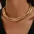 Colar Moda Punk Dourado com Camadas – Estilo Envoltório Elegante com muito estilo na internet