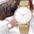 Relógio Feminino Casual de Luxo – Design Elegante em Ouro Rosa com Pulseira Fina na internet
