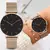 Relógio Feminino Casual de Luxo – Design Elegante em Ouro Rosa com Pulseira Fina