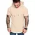 Camiseta Masculina Casual de Cor Sólida com Capuz