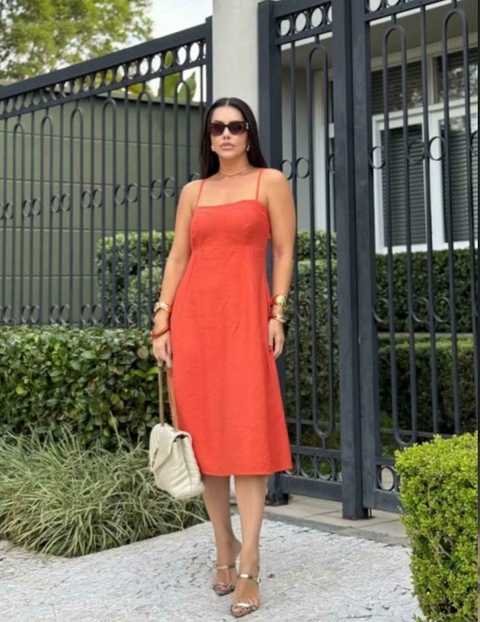 Vestido Lorena – Telha