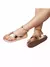 Sandália Feminina Flat Form Metalizada com Coração – Conforto e Estilo Rosa Dourado - comprar online