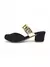 Tamanco Babuche Feminino com Fivela Dourada e Salto Grosso - comprar online