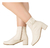 Bota Feminina Coturno Cano Curto com Fivela e Zíper Off White