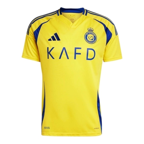 Camisa Al-Nassr I Ronaldo 24/25 - Torcedor Adidas Masculina - Amarela com detalhes em azul