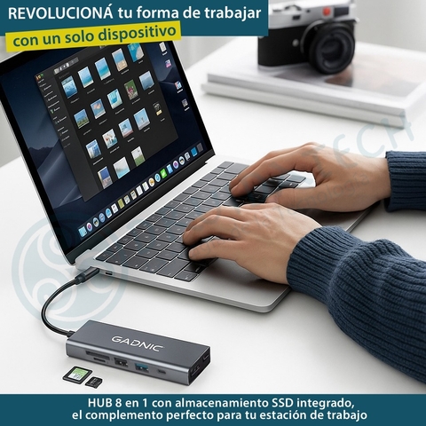 HUB 8 en 1: Almacenamiento integrado 512 Gb y conexión ultrarrápida. El complemento perfecto para tu Notebook o MacBook. - comprar online