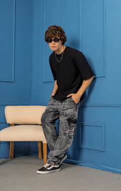 Pantalón Cargo Recto Nevado Jean Rígido Hombre Moda - tienda online