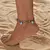Tornozeleira ajustável Handmade Ethnic Style Beach, ajustável, Handmade Woven, - lojaZin