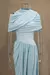 Irregular xale azul plissado vestido longo moda feminina magro vestidos 2025 sen - comprar online
