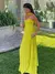 Imagem do Vestido Longo Plissado sem Alças - Elegância Fluída com Fita Delicada