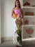 Imagem do Vestido Longo Estampado com Gola Assimétrica - Elegância Moderna Feminina