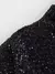 Moda ombro acolchoado lantejoulas vestidos de cintura alta feminino elegante sem - loja online