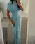 Imagem do Irregular xale azul plissado vestido longo moda feminina magro vestidos 2025 sen