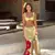 Vestido Longo Estampado com Gola Assimétrica - Elegância Moderna Feminina na internet