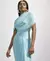 Irregular xale azul plissado vestido longo moda feminina magro vestidos 2025 sen - Bela Essência