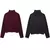 Camisola Feminina Vinho Tinto - Gola Alta Manga Longa de Malha - Outono/Inverno - loja online