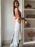 Vestido Longo Estampado com Gola Assimétrica - Elegância Moderna Feminina