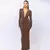 Glitter profundo decote em v maxi vestido para mulheres elegante brilho manga lo