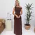 Plissado ombro inclinado maxi vestido feminino elegante sem mangas cintura alta - loja online