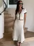 Malha Patchwork Crop Top e saias longas A-Line para mulheres, terno combinando,