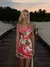 Vestido Longo Estampado com Gola Assimétrica - Elegância Moderna Feminina - comprar online