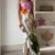 Vestido Longo Estampado com Gola Assimétrica - Elegância Moderna Feminina - comprar online