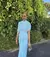 Imagem do Irregular xale azul plissado vestido longo moda feminina magro vestidos 2025 sen