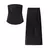 Cintura cinching sem alças superior + saia longa 2 peças conjunto feminino cin - loja online