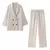Primavera verão feminino blazer trespassado e cintura elástico calças de pern - comprar online