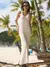 Imagem do Verão sem mangas malhas vestido longo para mulheres magro elegante moda férias