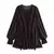 Marrom babados mini vestido feminino com decote em v manga longa lanterna plissa - comprar online