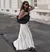 Elegante listrado borla saia de malha feminina inverno outono elástico saias de na internet