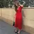 Vestido feminino de malha de peito único, lapela elegante, manga curta, oco, ve - comprar online