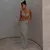 Moda halter pescoço saia longa terno feminino sem costas estilingue topo rendas na internet