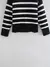 Inverno preto e branco listra camisola feminina streetwear solto pulôver jumper na internet