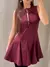 Arco oco para fora vestido plissado feminino rendas até sem mangas o pescoço a