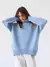 Moda feminina camisola de gola alta outono inverno nova malha pulôver oversized na internet