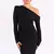 Vestido Maxi Brilhoso Ombro Único - Manga Longa Sem Costas - Sexy Club Outono/Inverno - Bela Essência