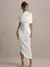 Verão sem costas ruched sexy maxi vestido feminino novo gola alta magro cintura - Bela Essência